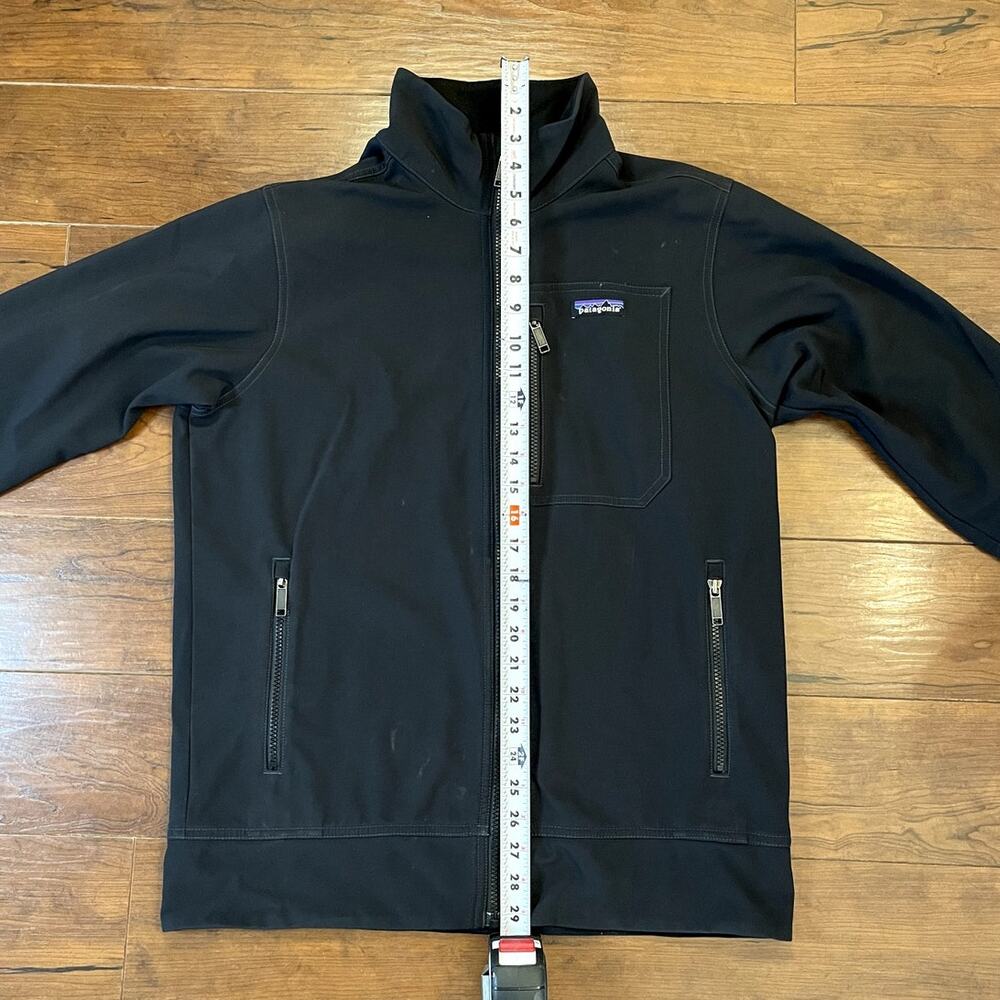 Patagonia Sidesend Jacket Mens Medium Black Softshell Water Repellent Full Zip - Picture 13 of 15